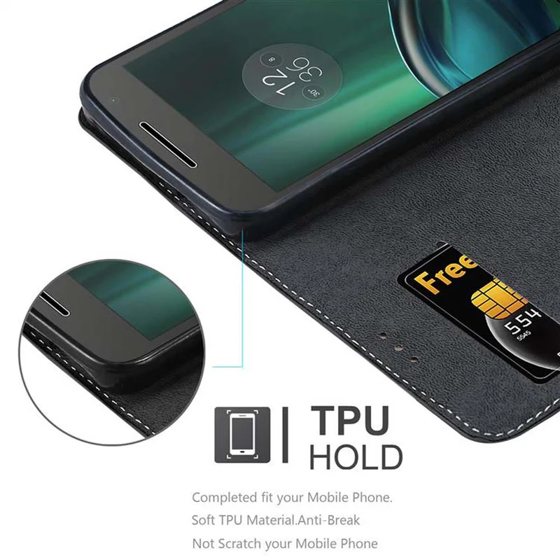 Cadorabo Hülle kompatibel mit Motorola MOTO G4 / G4 PLUS Schutzhülle mit Magnetverschluss, Standfunktion und Kartenfach
