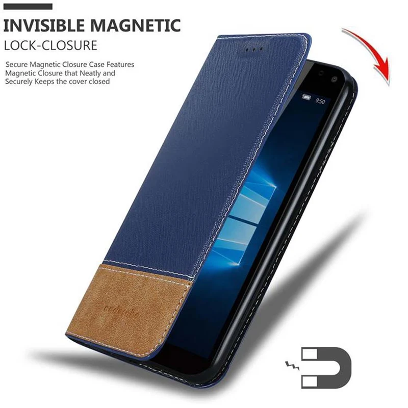 Cadorabo Hülle kompatibel mit Nokia Lumia 950 XL Schutzhülle mit Magnetverschluss, Standfunktion und Kartenfach