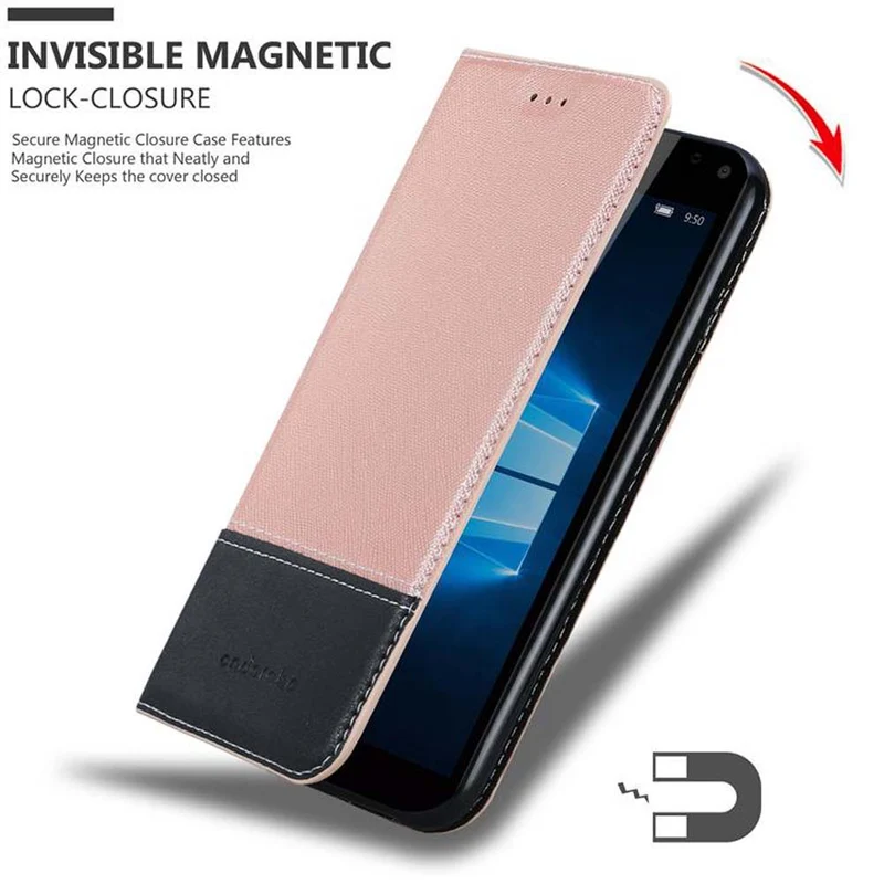Cadorabo Hülle kompatibel mit Nokia Lumia 950 XL Schutzhülle mit Magnetverschluss, Standfunktion und Kartenfach