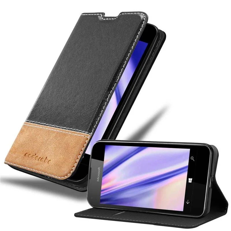 Cadorabo Hülle kompatibel mit Nokia Lumia 550 Schutzhülle mit Magnetverschluss, Standfunktion und Kartenfach
