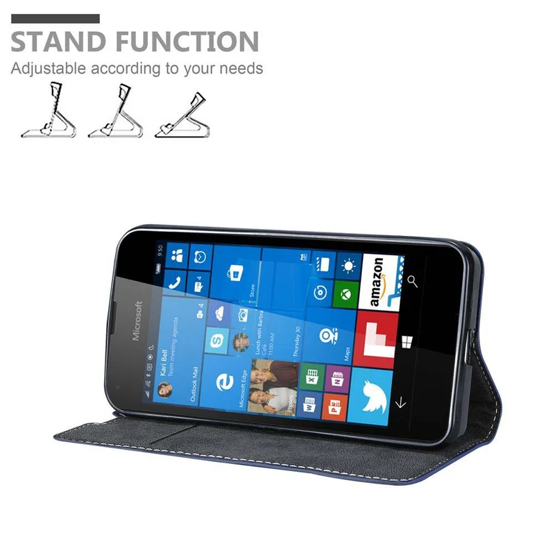 Cadorabo Hülle kompatibel mit Nokia Lumia 550 Schutzhülle mit Magnetverschluss, Standfunktion und Kartenfach