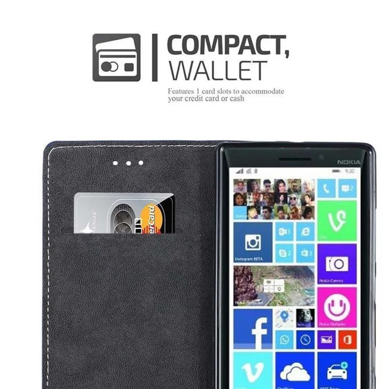 Cadorabo Hülle kompatibel mit Nokia Lumia 929 / 930 Schutzhülle mit Magnetverschluss, Standfunktion und Kartenfach
