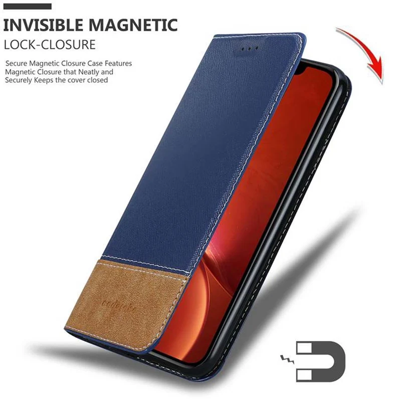 Cadorabo Hülle kompatibel mit Apple iPhone XR Schutzhülle mit Magnetverschluss, Standfunktion und Kartenfach