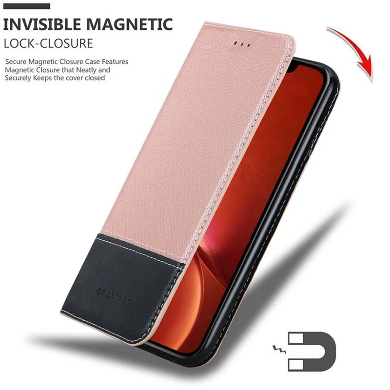 Cadorabo Hülle kompatibel mit Apple iPhone XR Schutzhülle mit Magnetverschluss, Standfunktion und Kartenfach