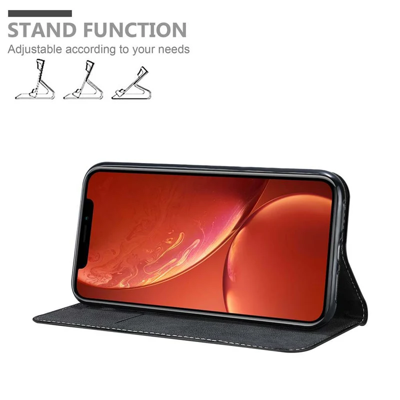 Cadorabo Hülle kompatibel mit Apple iPhone XR Schutzhülle mit Magnetverschluss, Standfunktion und Kartenfach