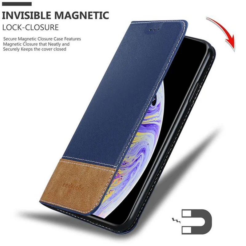 Cadorabo Hülle kompatibel mit Apple iPhone XS MAX Schutzhülle mit Magnetverschluss, Standfunktion und Kartenfach