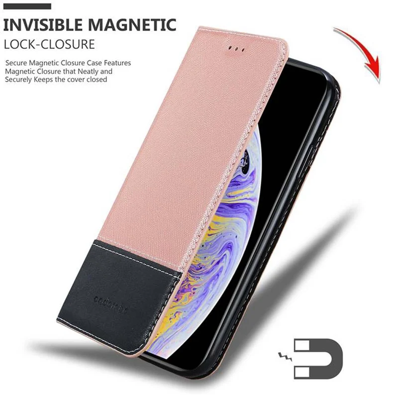 Cadorabo Hülle kompatibel mit Apple iPhone XS MAX Schutzhülle mit Magnetverschluss, Standfunktion und Kartenfach