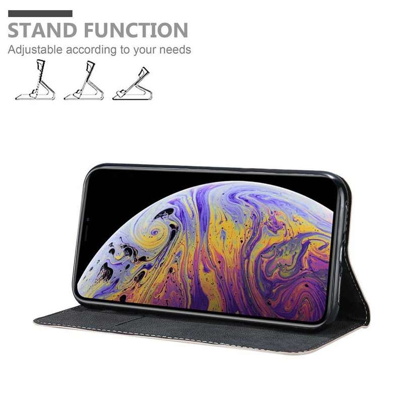 Cadorabo Hülle kompatibel mit Apple iPhone XS MAX Schutzhülle mit Magnetverschluss, Standfunktion und Kartenfach