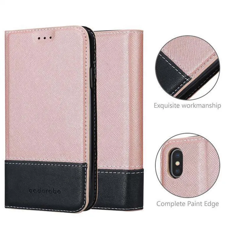 Cadorabo Hülle kompatibel mit Apple iPhone XS MAX Schutzhülle mit Magnetverschluss, Standfunktion und Kartenfach