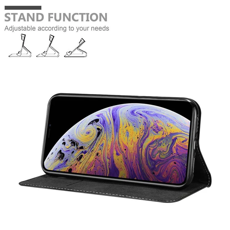 Cadorabo Hülle kompatibel mit Apple iPhone XS MAX Schutzhülle mit Magnetverschluss, Standfunktion und Kartenfach