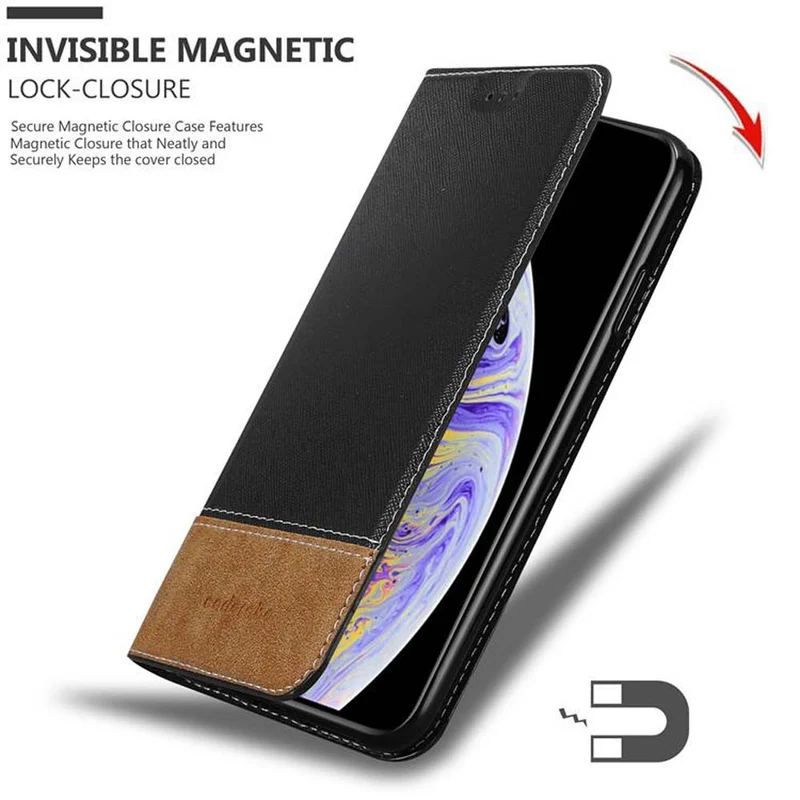 Cadorabo Hülle kompatibel mit Apple iPhone XS MAX Schutzhülle mit Magnetverschluss, Standfunktion und Kartenfach