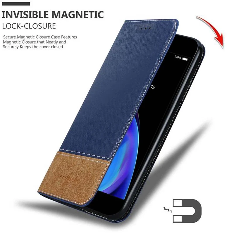 Cadorabo Hülle kompatibel mit Apple iPhone 7 PLUS / 7S PLUS / 8 PLUS Schutzhülle mit Magnetverschluss, Standfunktion und Kartenfach