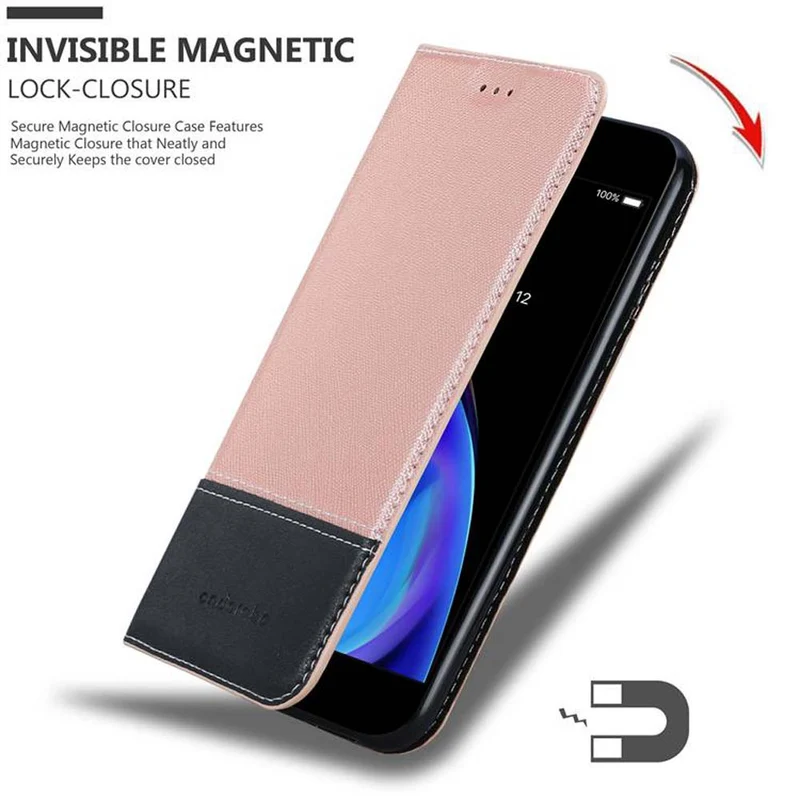 Cadorabo Hülle kompatibel mit Apple iPhone 7 PLUS / 7S PLUS / 8 PLUS Schutzhülle mit Magnetverschluss, Standfunktion und Kartenfach