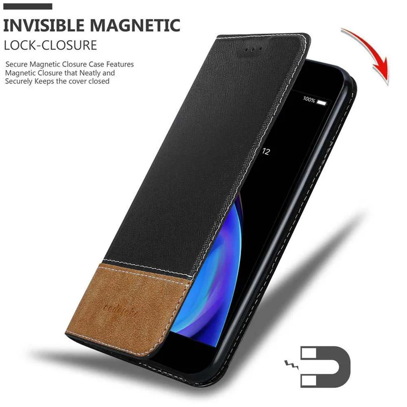 Cadorabo Hülle kompatibel mit Apple iPhone 7 PLUS / 7S PLUS / 8 PLUS Schutzhülle mit Magnetverschluss, Standfunktion und Kartenfach