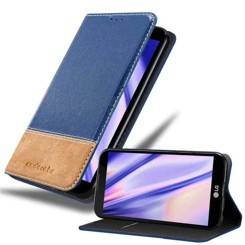 Cadorabo Hülle kompatibel mit LG X POWER Schutzhülle mit Magnetverschluss, Standfunktion und Kartenfach