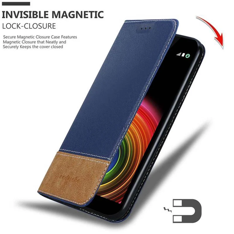 Cadorabo Hülle kompatibel mit LG X POWER Schutzhülle mit Magnetverschluss, Standfunktion und Kartenfach
