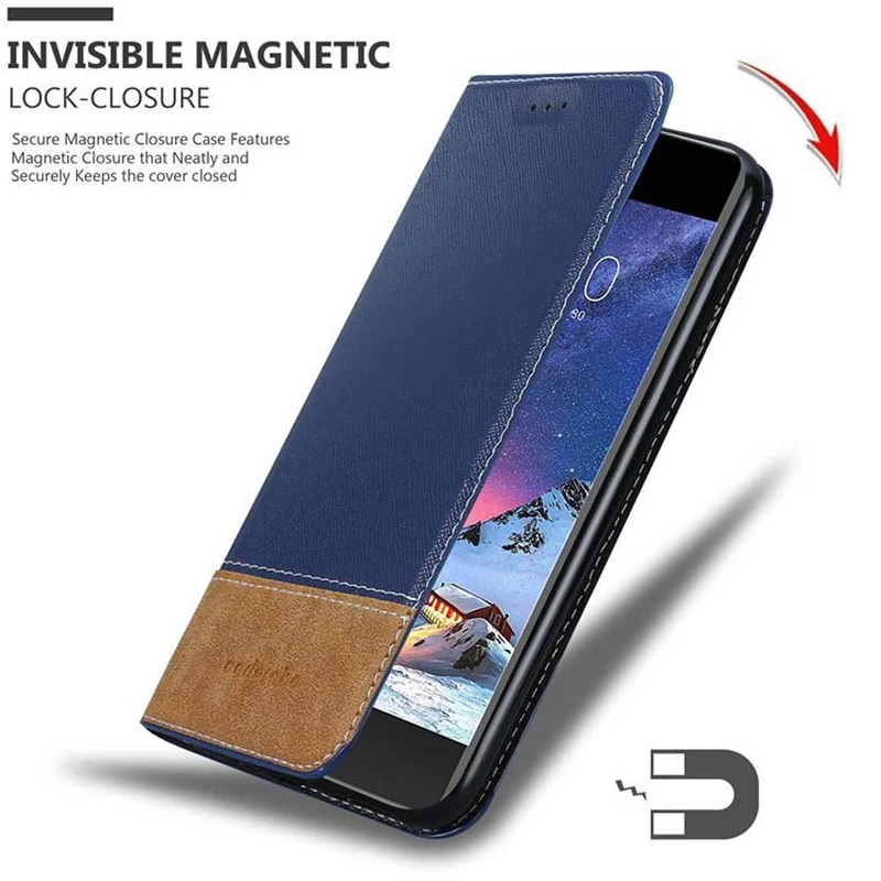 Cadorabo Hülle kompatibel mit LG K8 2017 Schutzhülle mit Magnetverschluss, Standfunktion und Kartenfach