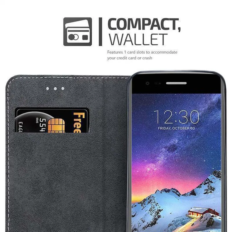 Cadorabo Hülle kompatibel mit LG K8 2017 Schutzhülle mit Magnetverschluss, Standfunktion und Kartenfach