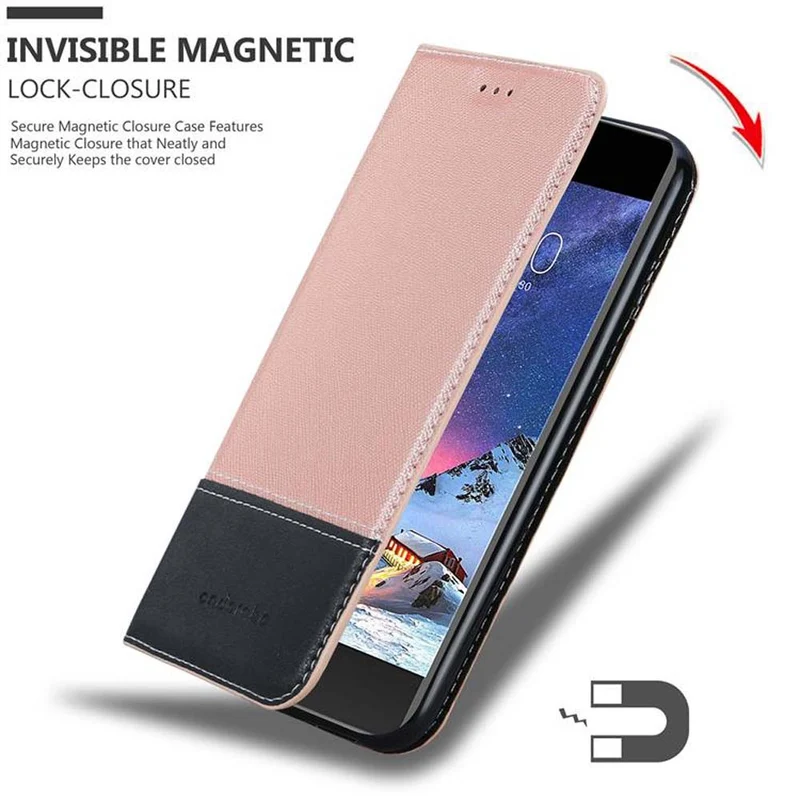 Cadorabo Hülle kompatibel mit LG K8 2017 Schutzhülle mit Magnetverschluss, Standfunktion und Kartenfach