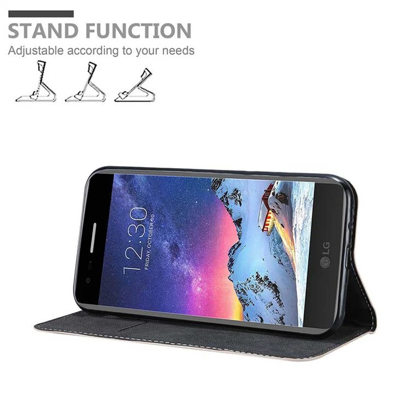 Cadorabo Hülle kompatibel mit LG K8 2017 Schutzhülle mit Magnetverschluss, Standfunktion und Kartenfach