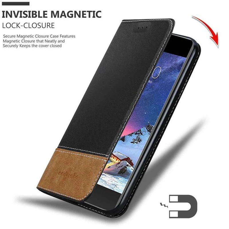 Cadorabo Hülle kompatibel mit LG K8 2017 Schutzhülle mit Magnetverschluss, Standfunktion und Kartenfach