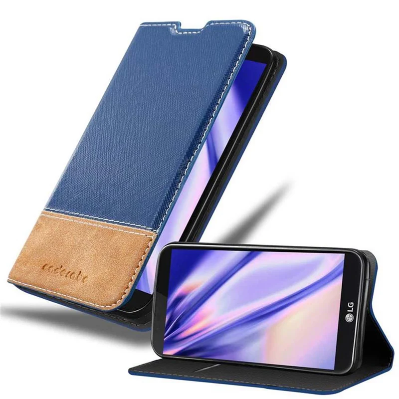 Cadorabo Hülle kompatibel mit LG K10 2016 Schutzhülle mit Magnetverschluss, Standfunktion und Kartenfach