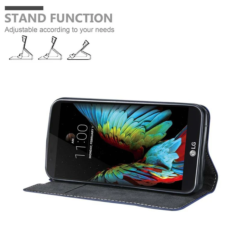Cadorabo Hülle kompatibel mit LG K10 2016 Schutzhülle mit Magnetverschluss, Standfunktion und Kartenfach