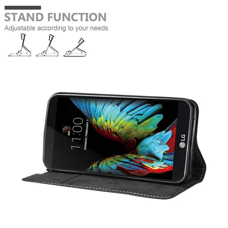 Cadorabo Hülle kompatibel mit LG K10 2016 Schutzhülle mit Magnetverschluss, Standfunktion und Kartenfach