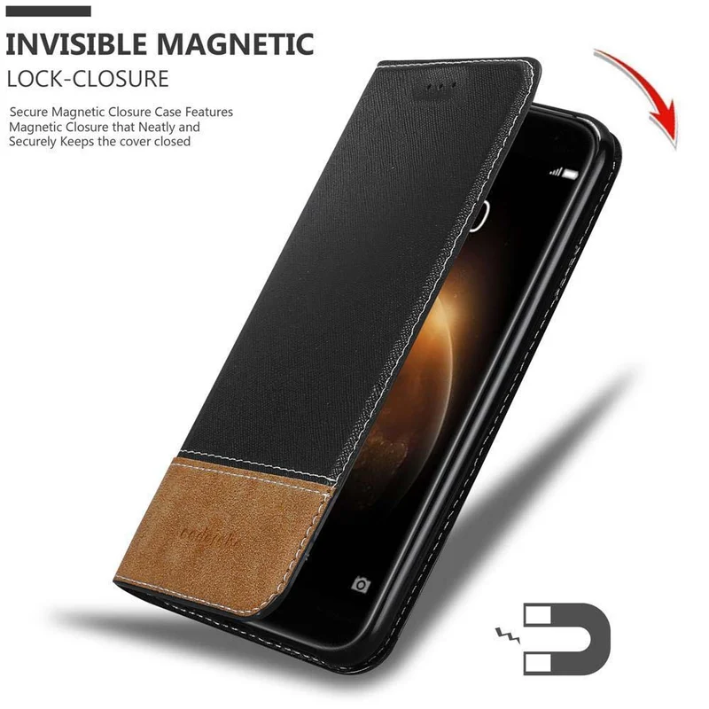 Cadorabo Hülle kompatibel mit Huawei ASCEND G7 PLUS / G8 / GX8 Schutzhülle mit Magnetverschluss, Standfunktion und Kartenfach
