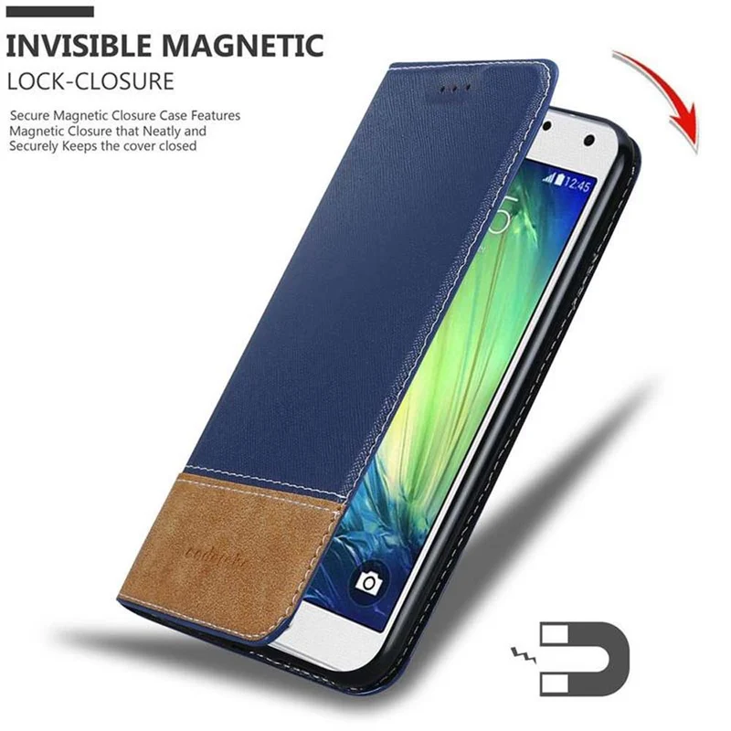 Cadorabo Hülle kompatibel mit Samsung Galaxy A7 2015 Schutzhülle mit Magnetverschluss, Standfunktion und Kartenfach