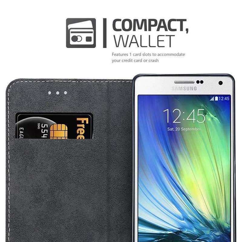 Cadorabo Hülle kompatibel mit Samsung Galaxy A7 2015 Schutzhülle mit Magnetverschluss, Standfunktion und Kartenfach