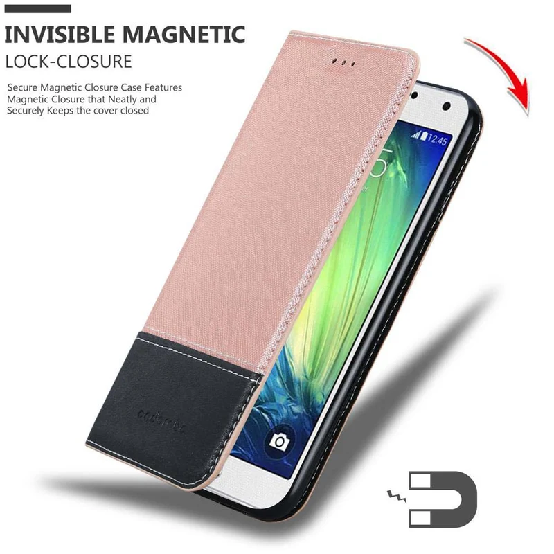 Cadorabo Hülle kompatibel mit Samsung Galaxy A7 2015 Schutzhülle mit Magnetverschluss, Standfunktion und Kartenfach