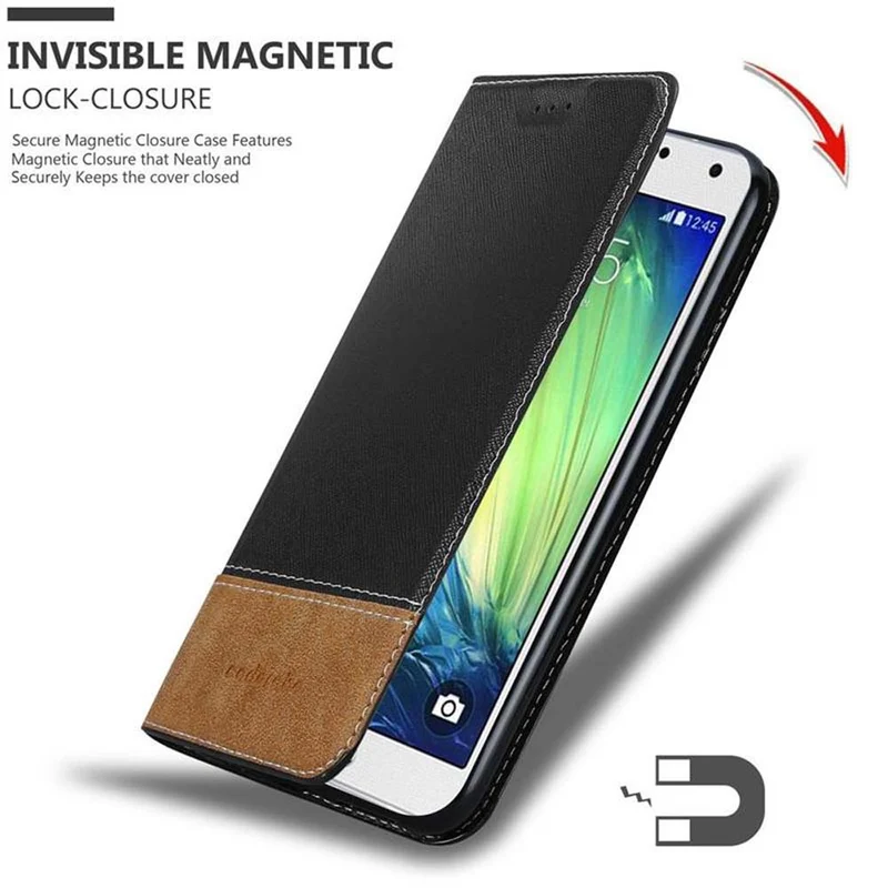 Cadorabo Hülle kompatibel mit Samsung Galaxy A7 2015 Schutzhülle mit Magnetverschluss, Standfunktion und Kartenfach