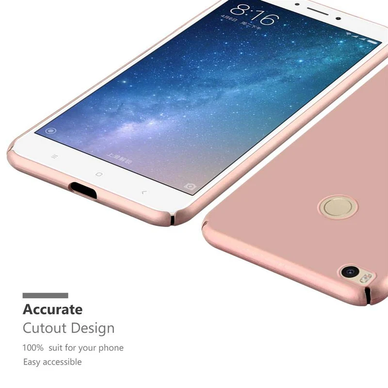 Cadorabo Hülle kompatibel mit Xiaomi Mi MAX 2 Hard Case Schutzhülle in Metall Optik gegen Kratzer und Stöße