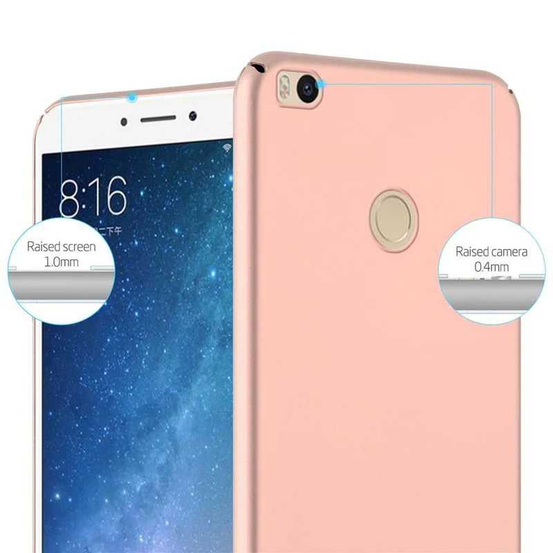Cadorabo Hülle kompatibel mit Xiaomi Mi MAX 2 Hard Case Schutzhülle in Metall Optik gegen Kratzer und Stöße