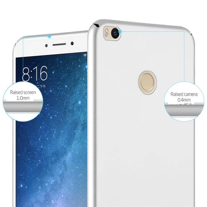 Cadorabo Hülle kompatibel mit Xiaomi Mi MAX 2 Hard Case Schutzhülle in Metall Optik gegen Kratzer und Stöße