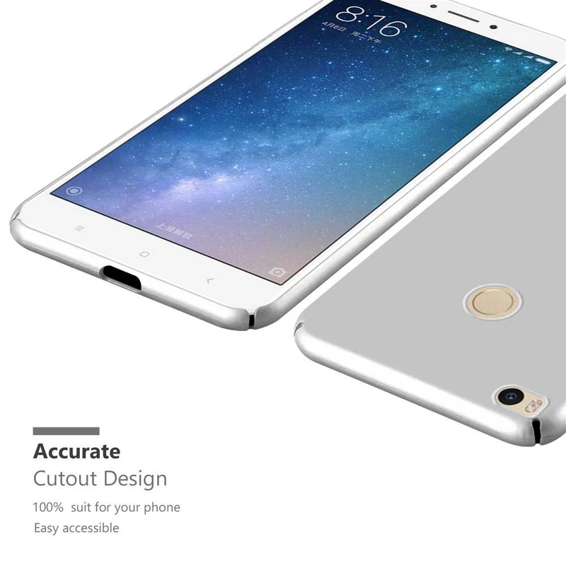 Cadorabo Hülle kompatibel mit Xiaomi Mi MAX 2 Hard Case Schutzhülle in Metall Optik gegen Kratzer und Stöße