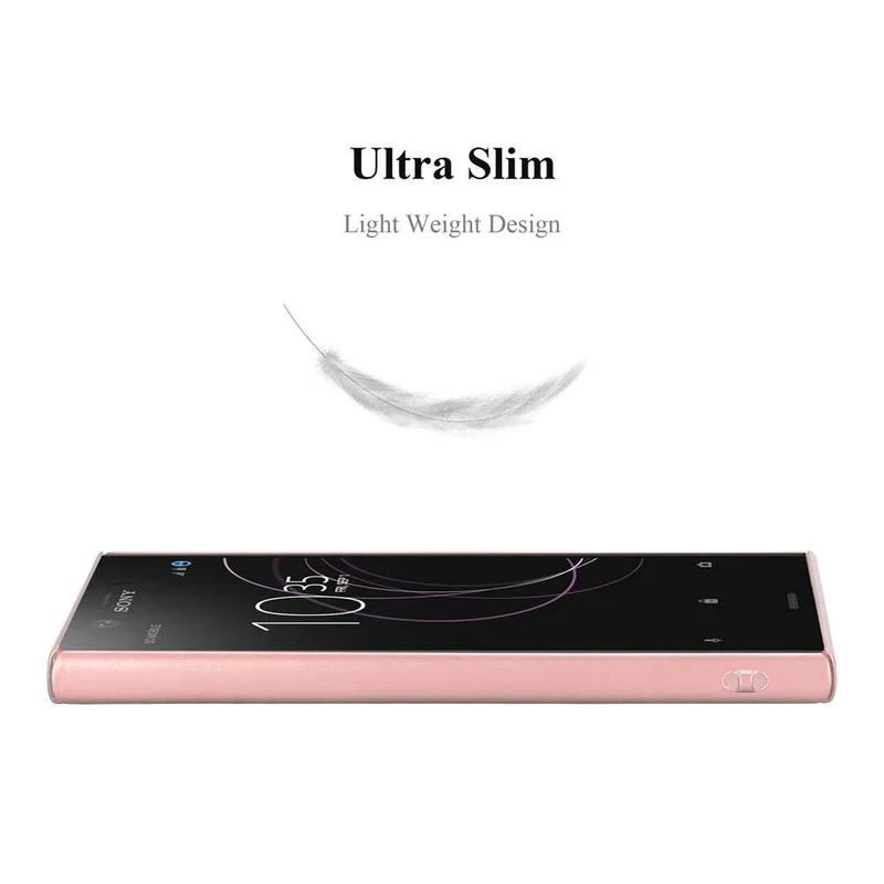 Cadorabo Hülle kompatibel mit Sony Xperia XZ1 COMPACT Hard Case Schutzhülle in Metall Optik gegen Kratzer und Stöße