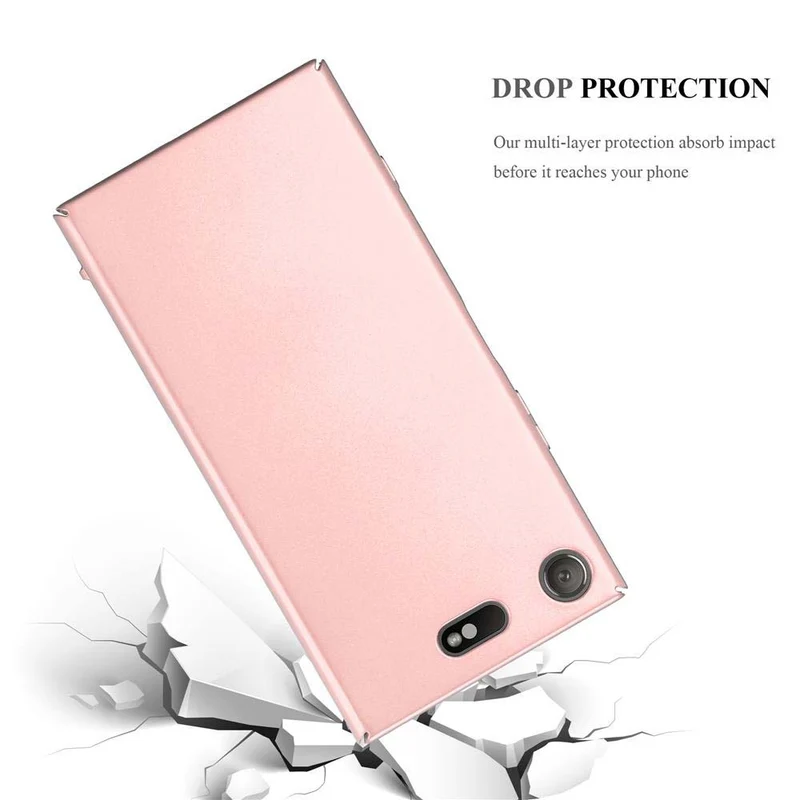 Cadorabo Hülle kompatibel mit Sony Xperia XZ1 COMPACT Hard Case Schutzhülle in Metall Optik gegen Kratzer und Stöße
