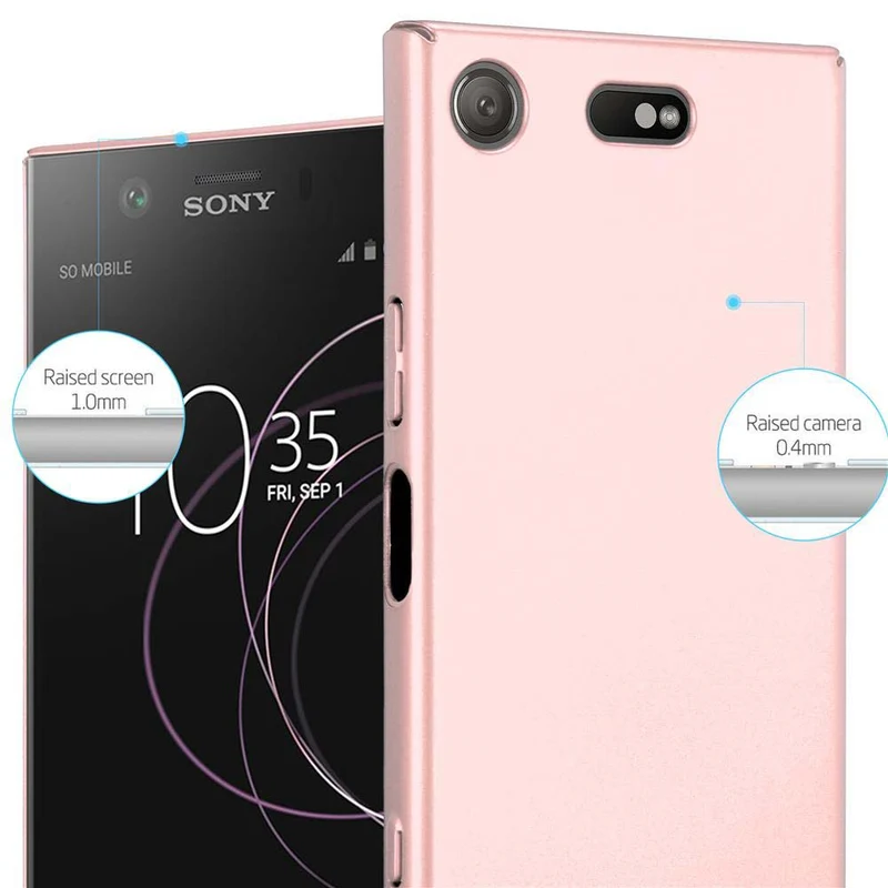 Cadorabo Hülle kompatibel mit Sony Xperia XZ1 COMPACT Hard Case Schutzhülle in Metall Optik gegen Kratzer und Stöße