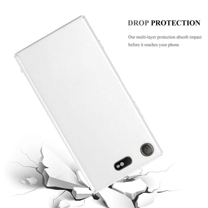Cadorabo Hülle kompatibel mit Sony Xperia XZ1 COMPACT Hard Case Schutzhülle in Metall Optik gegen Kratzer und Stöße