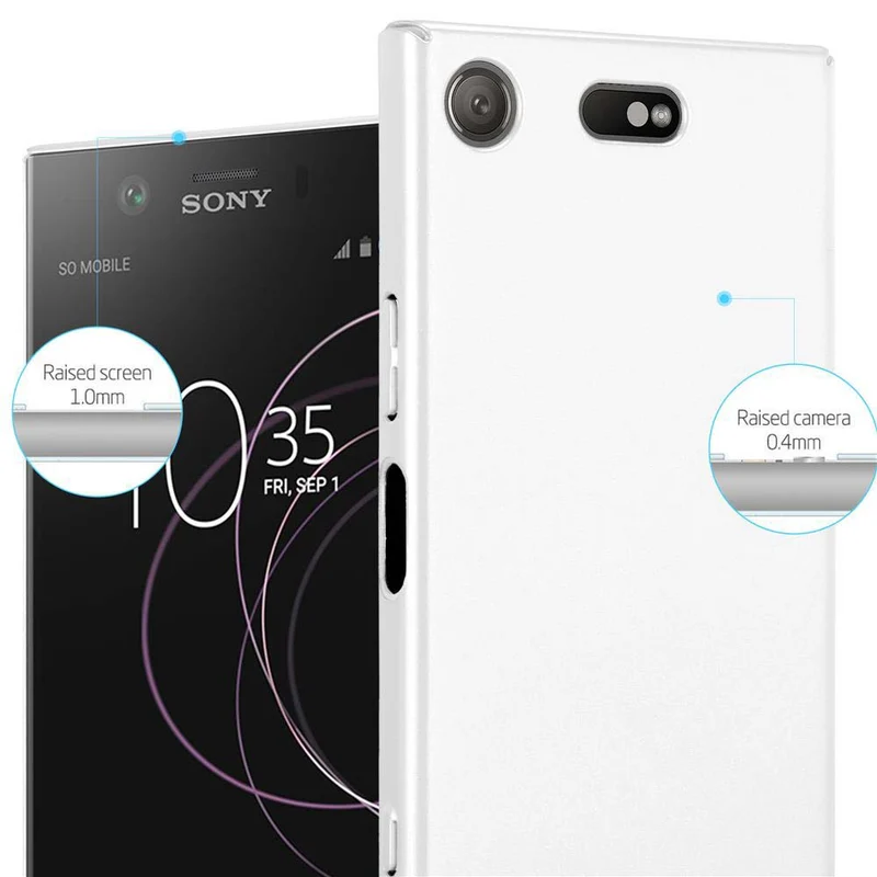 Cadorabo Hülle kompatibel mit Sony Xperia XZ1 COMPACT Hard Case Schutzhülle in Metall Optik gegen Kratzer und Stöße
