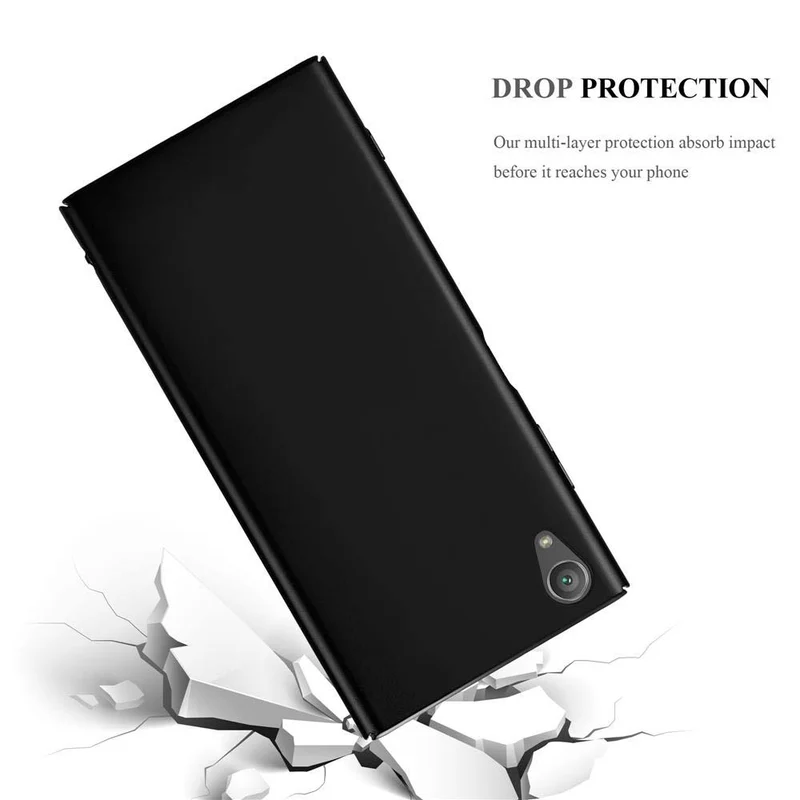 Cadorabo Hülle kompatibel mit Sony Xperia XA1 PLUS Hard Case Schutzhülle in Metall Optik gegen Kratzer und Stöße