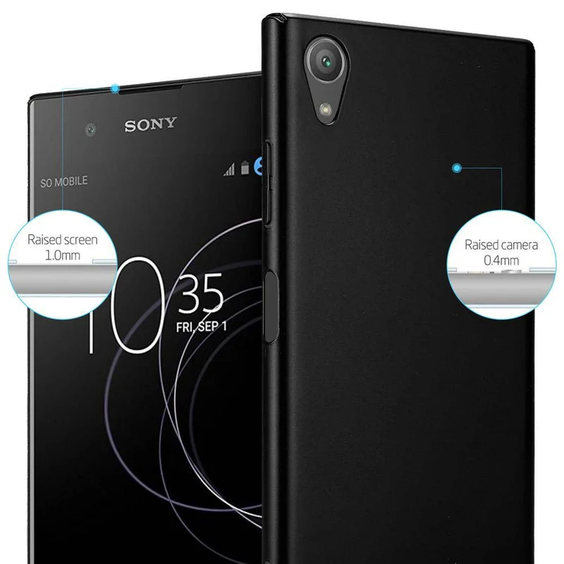 Cadorabo Hülle kompatibel mit Sony Xperia XA1 PLUS Hard Case Schutzhülle in Metall Optik gegen Kratzer und Stöße
