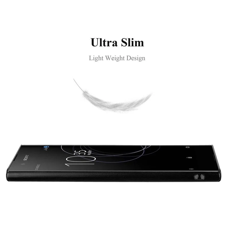 Cadorabo Hülle kompatibel mit Sony Xperia XA1 PLUS Hard Case Schutzhülle in Metall Optik gegen Kratzer und Stöße