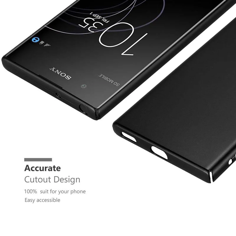 Cadorabo Hülle kompatibel mit Sony Xperia XA1 PLUS Hard Case Schutzhülle in Metall Optik gegen Kratzer und Stöße