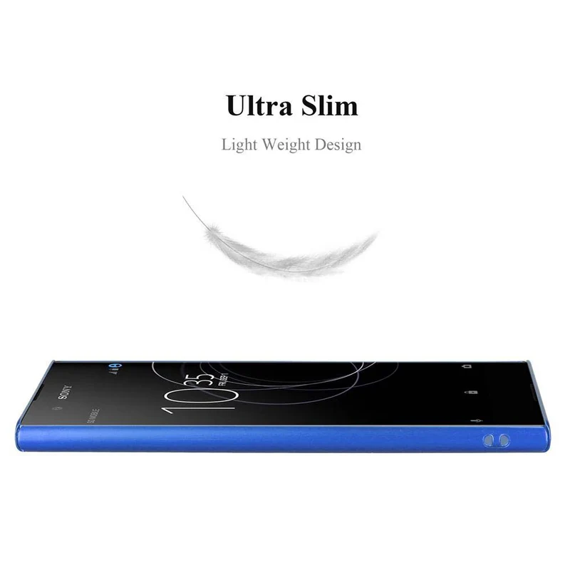 Cadorabo Hülle kompatibel mit Sony Xperia XA1 PLUS Hard Case Schutzhülle in Metall Optik gegen Kratzer und Stöße