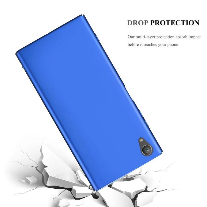 Cadorabo Hülle kompatibel mit Sony Xperia XA1 PLUS Hard Case Schutzhülle in Metall Optik gegen Kratzer und Stöße