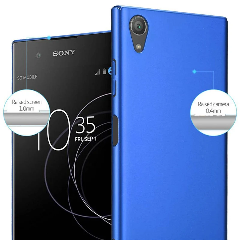 Cadorabo Hülle kompatibel mit Sony Xperia XA1 PLUS Hard Case Schutzhülle in Metall Optik gegen Kratzer und Stöße