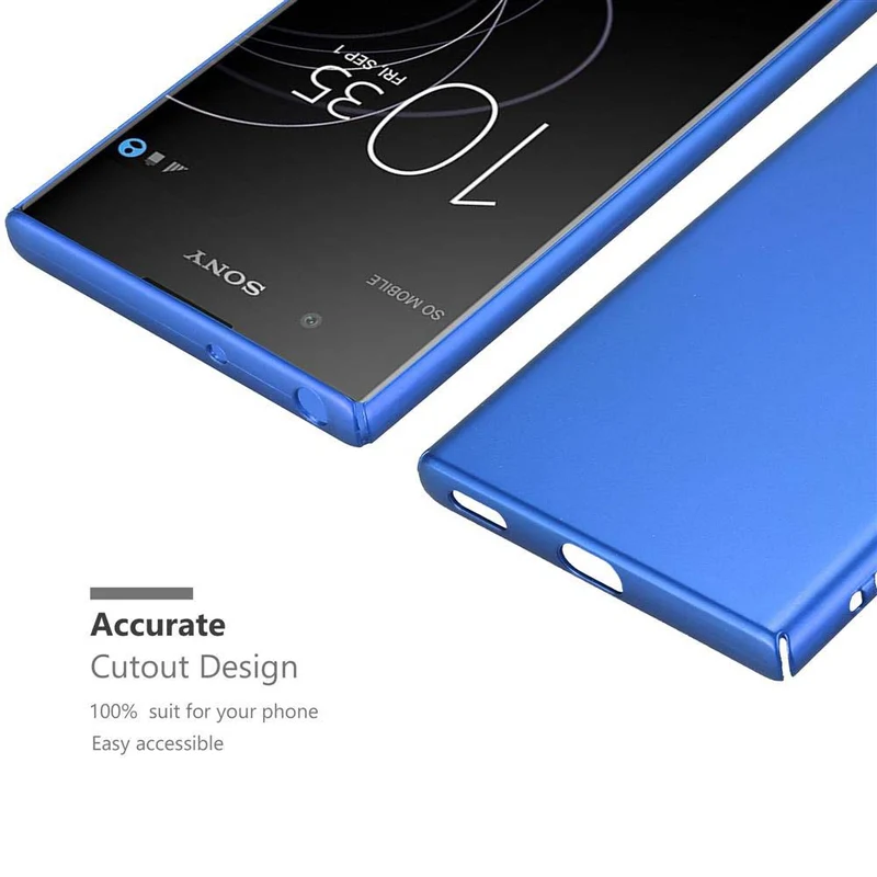 Cadorabo Hülle kompatibel mit Sony Xperia XA1 PLUS Hard Case Schutzhülle in Metall Optik gegen Kratzer und Stöße